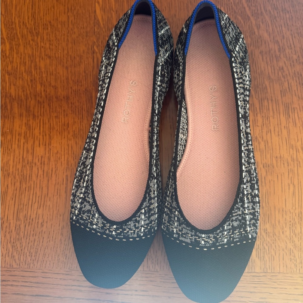 Rothy's Black and Gray Sparkle Flats